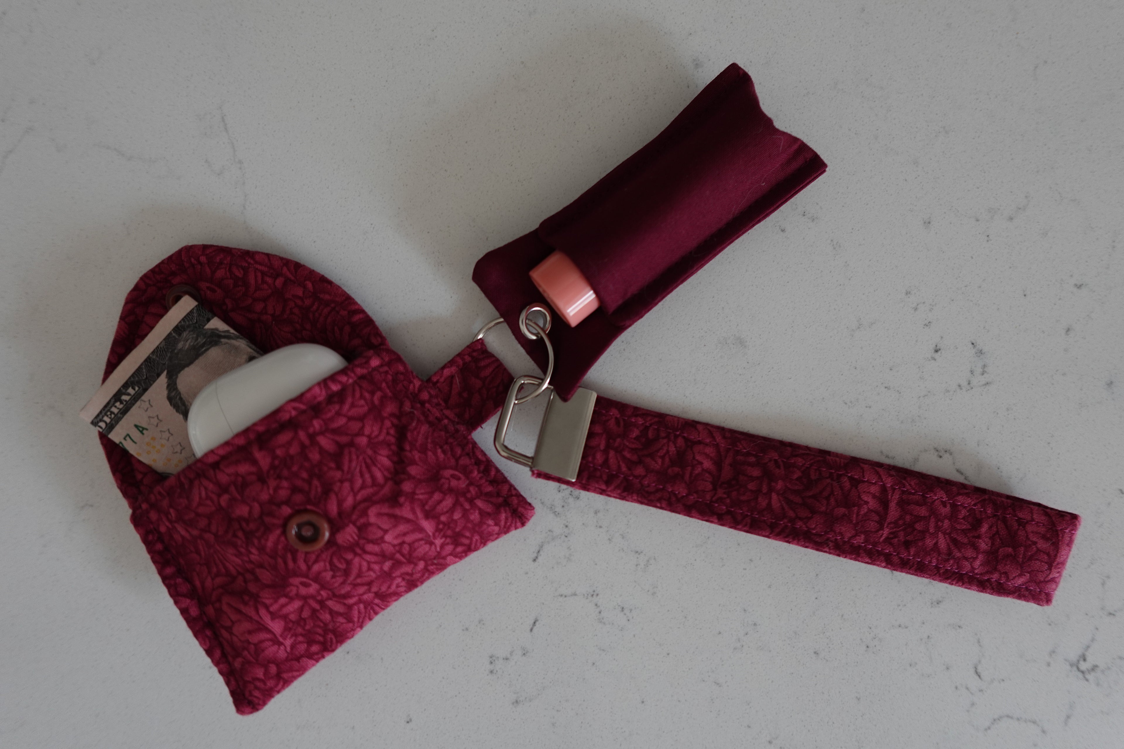 Fabric wristlet keychain