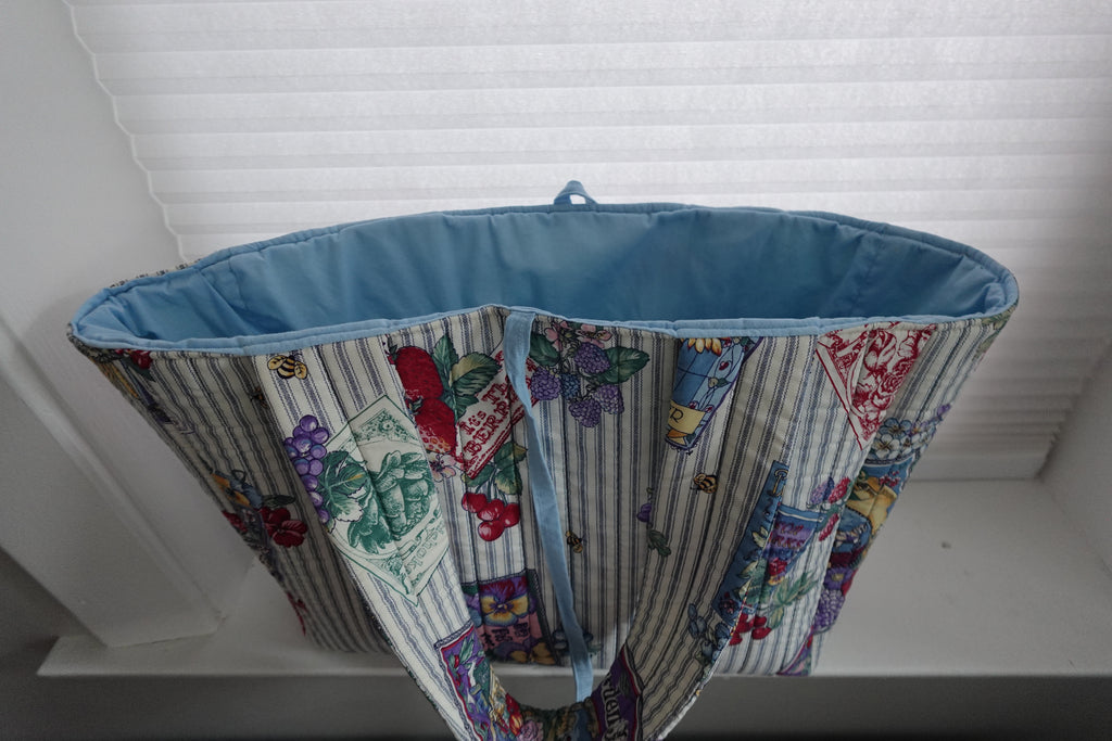 Large quilted farmer's market tote bag