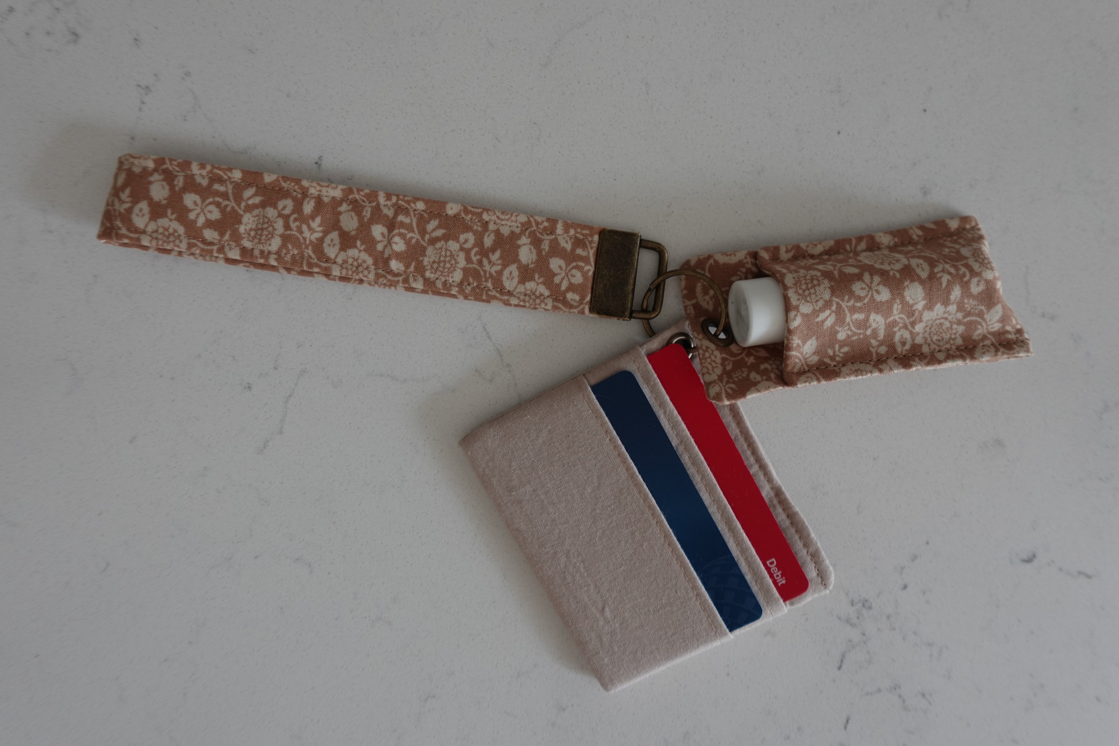 Fabric wristlet keychain