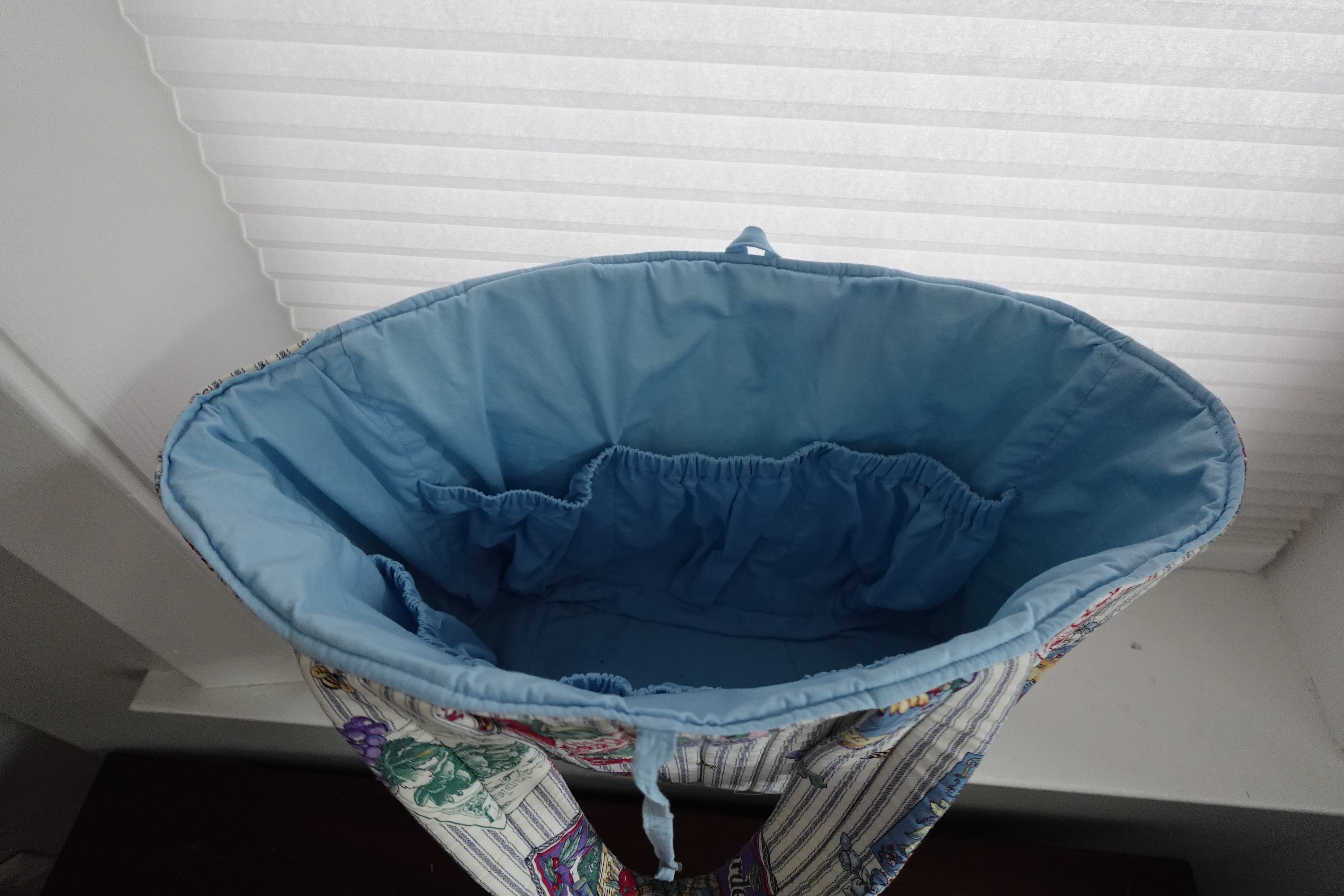 Large quilted farmer's market tote bag