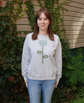 Applique Flower Crew Neck