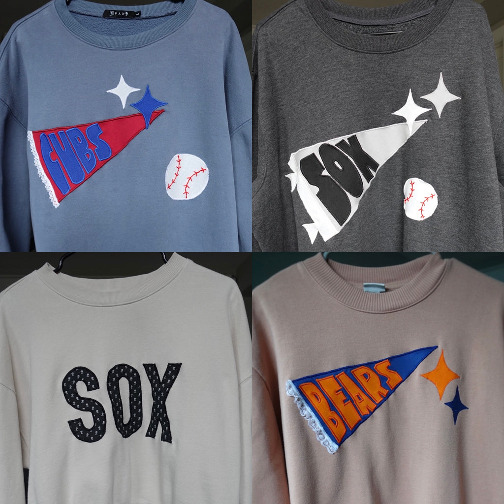Custom sports team applique crew neck