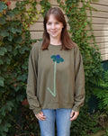 Applique Flower Crew Neck