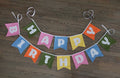 Reusable fabric happy birthday banner