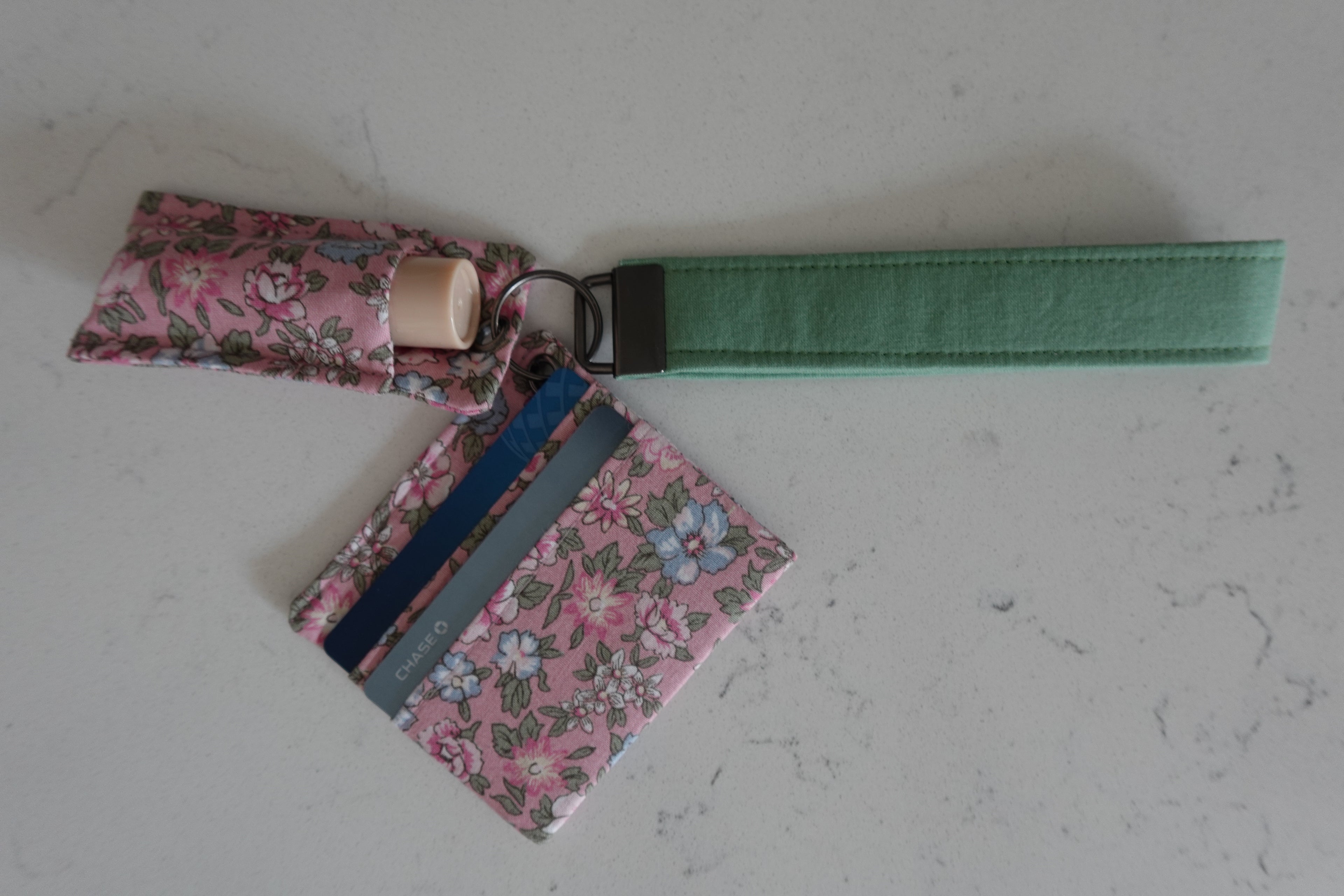 Fabric wristlet keychain
