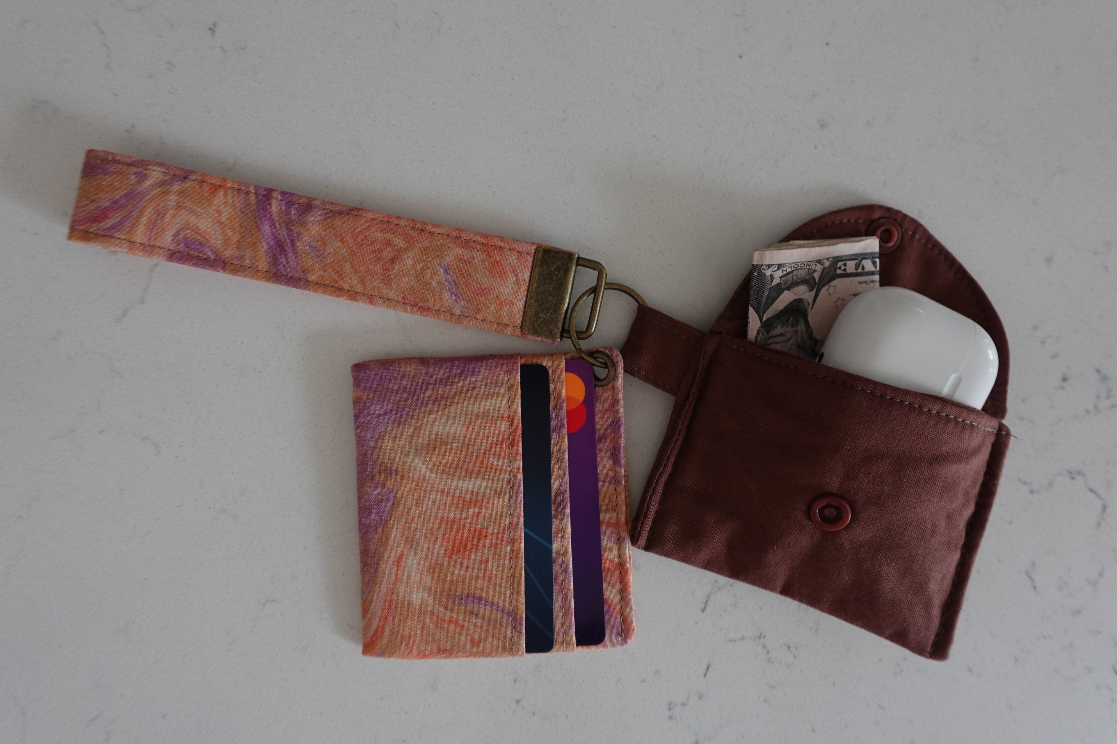 Fabric wristlet keychain
